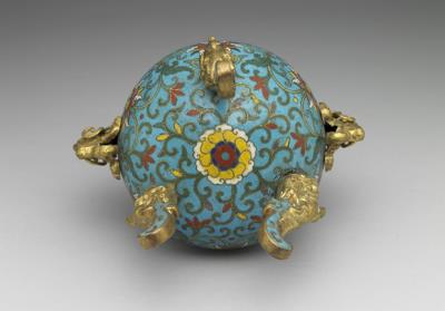 图片[3]-Copper incense burner in cloisonne enamels, Qing dynasty (1644-1911)-China Archive